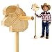BrightRow Wood Hobby Horse for Kids Handcrafted Stick Horse Toy with Wood Wheels 36 Inches Cowboys Stick Pony for Kids Toddlers Preschoolers Knights Explorers - Image 2