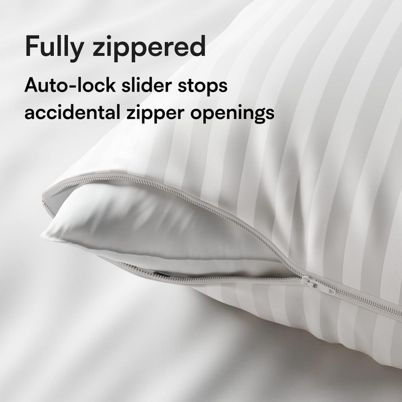 Niagara Sleep Soluti Niagara 12 Pack Standard Pillow Protectors with Zipper  Soft Quiet Cotton Sateen  Effective Dust Protection  Stay in Place Pillow Covers  Ideal for Home  Guests  Rentals (20x26 Inches)  - Image 3