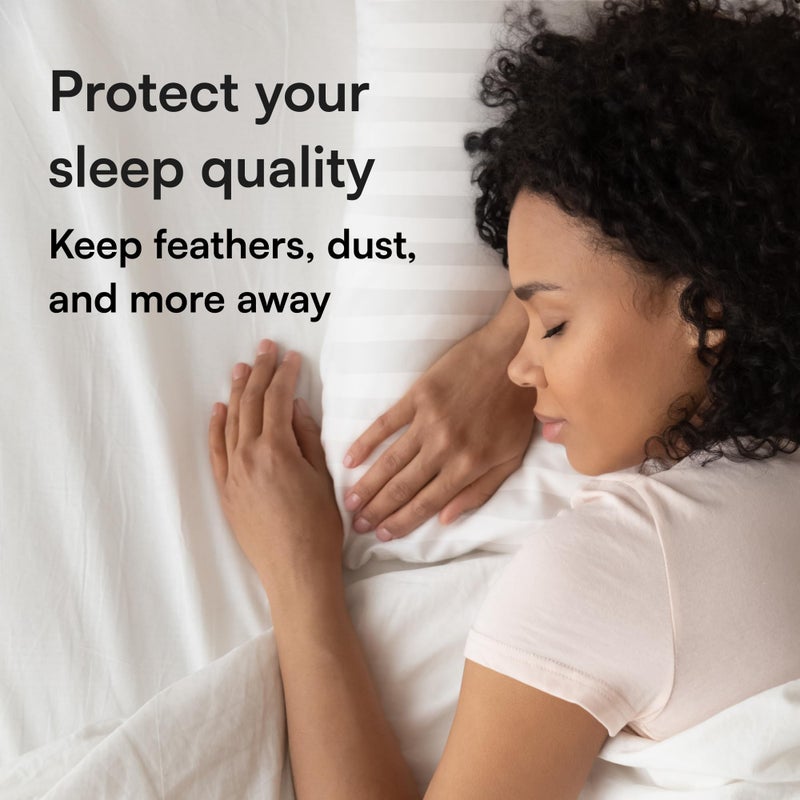 Niagara Sleep Soluti Niagara 12 Pack Standard Pillow Protectors with Zipper  Soft Quiet Cotton Sateen  Effective Dust Protection  Stay in Place Pillow Covers  Ideal for Home  Guests  Rentals (20x26 Inches)  - Image 5