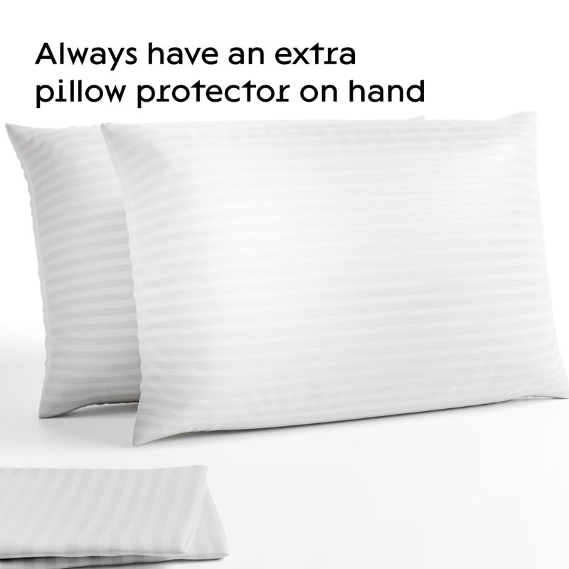 Niagara Sleep Soluti Niagara 12 Pack Standard Pillow Protectors with Zipper  Soft Quiet Cotton Sateen  Effective Dust Protection  Stay in Place Pillow Covers  Ideal for Home  Guests  Rentals (20x26 Inches)  - Image 2