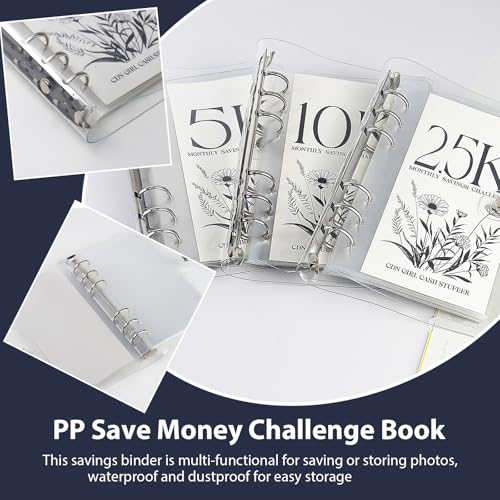 QETRABONE 12-Month Money Savings Challenges Book with Envelopes, 3 Pcs Money Saving Binder, Money Binder for Cash Saving for Office, Home, School (2.5K+5K+10K) - Image 3