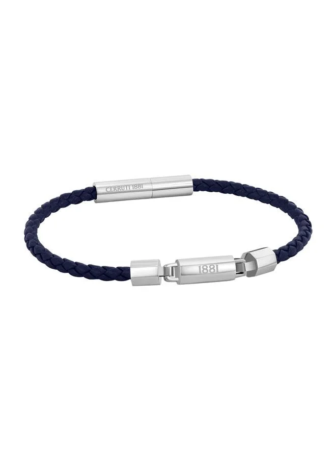 شيروتي 1881 Gino Blue Braided Leather Bracelet for Men