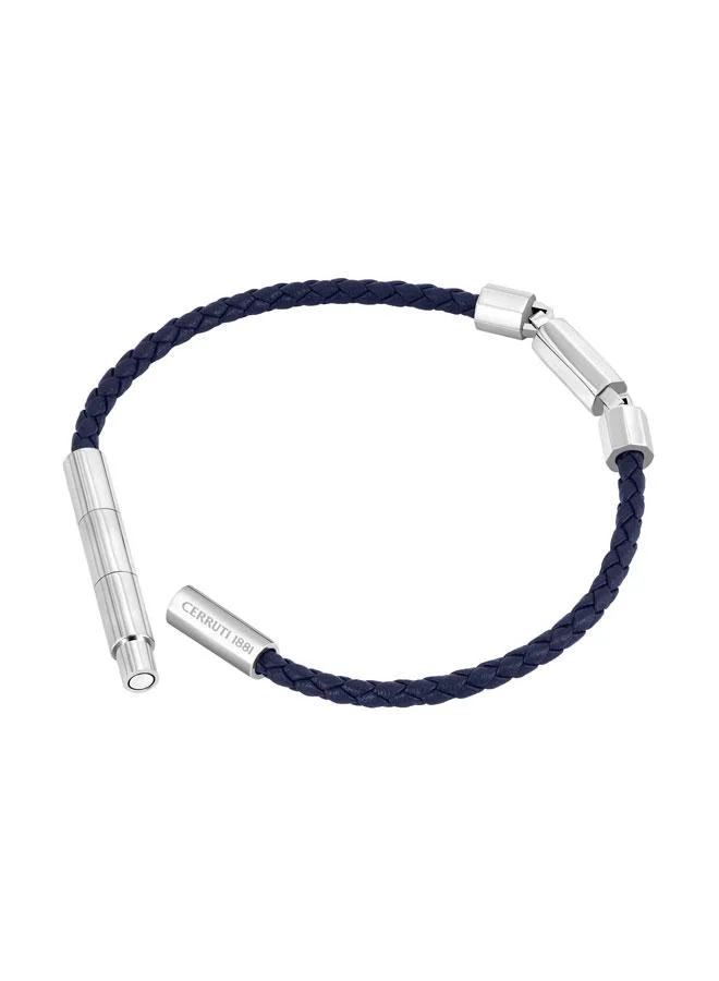 شيروتي 1881 Gino Blue Braided Leather Bracelet for Men