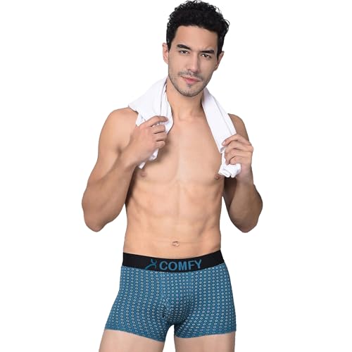 AMUL COMFY Printed Spandex Trunk for Men | 95% Cotton 5% Spandex | Super Combed Cotton Stretch Fabric | Outer Elastic Comfort Fit | Soft Hand Feel | No Marks Waistband | Color may vary | (Pack of 3) - Image 5