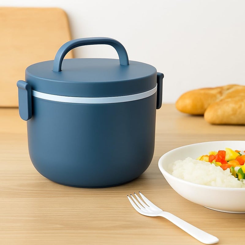 Fitto Blue Single Layer Lunch Box - Durable, Compact, Leak-Resistant, Ideal for Kids & Adults, Perfect for School, Office, and Travel - BPA-Free, Easy-to-Clean, 1-Compartment Design - Image 2