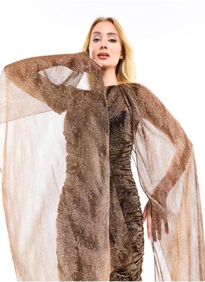 House of Moda Ruched Bronze Dress - Image 5