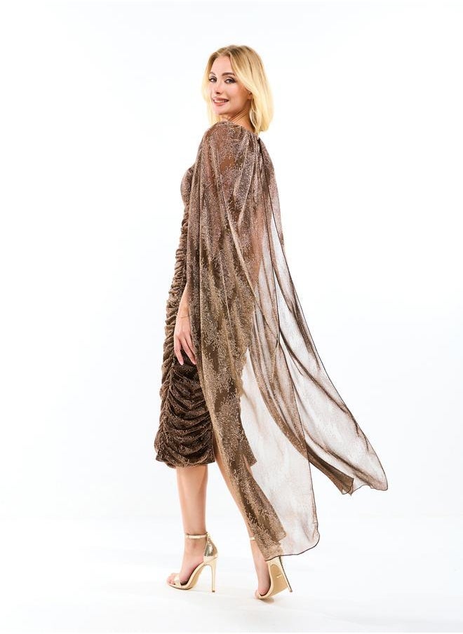 House of Moda Ruched Bronze Dress - Image 2