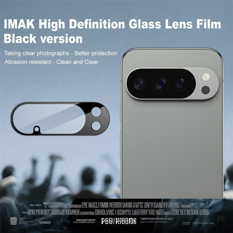 FabeKee Compatible With For Google Pixel 10 Pro Camera Lens Protector Tempered Glass HD Clear Lens Film (Black Version) - Image 2