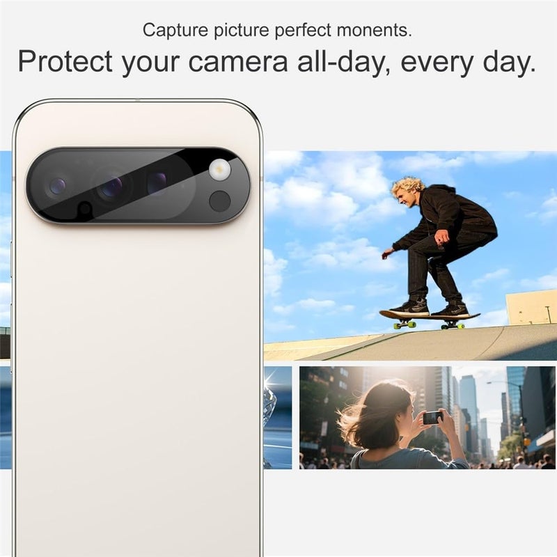 FabeKee Compatible With For Google Pixel 10 Pro Camera Lens Protector Tempered Glass HD Clear Lens Film (Black Version) - Image 3