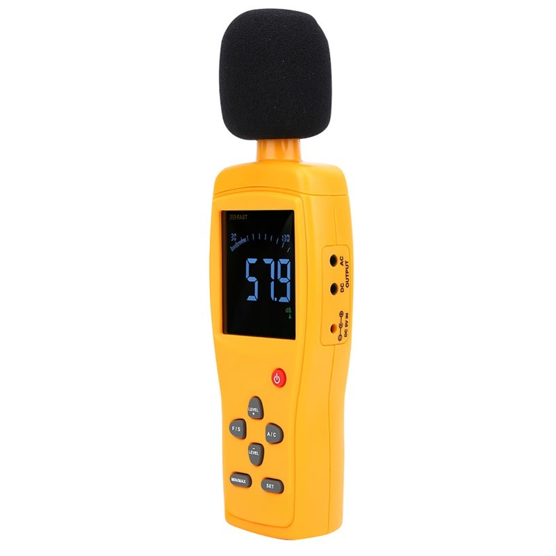 Sound Level Meter: Portable Compact Size With Large LCD HD Color Screen - 90-130dB Alarm Setting Decibel Detector for Industrial Workshop Office Noise Monitoring - Image 1