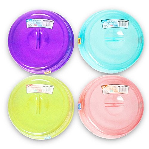 DDI Microwave Plate Cover Set  Pack of 4 Premium Microwave Food Covers with Steam Vents Assorted Colors Splatter Guard