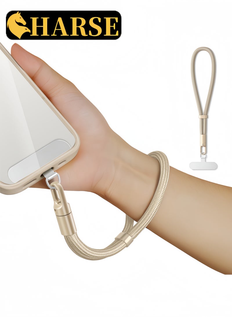 Harse Universal Phone Hand Wrist Strap Lanyard – Multifunctional Anti-Loss Wrist Strap Holder for Smartphones (Camel) - Image 1