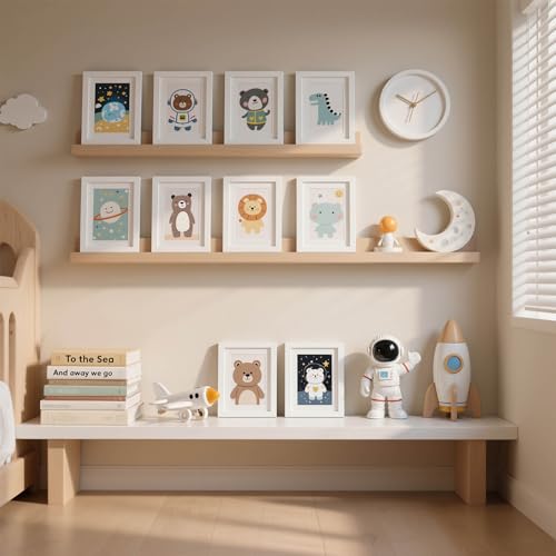 HappyHapi 5x7 Picture Frames Set of 10, White Picture Frames Display Pictures 4x6 with Mat or 5x7 Without, Tabletop or Wall Display, Multi Photo Frames Collage (White) - Image 3
