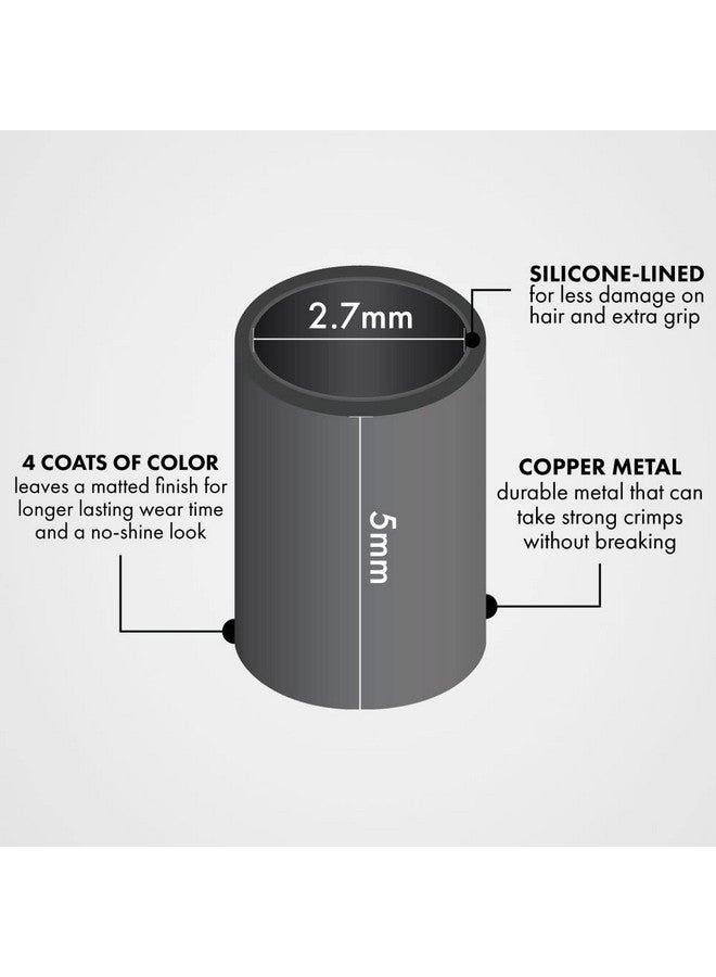 أيفرلونج أنابيب غير لامعة مبطنة بالسيليكون من Everlong Hair Professional مكونة من 4 طبقات من الخرز المطلي بحلقات صغيرة مصنوعة من بطانة من النحاس والسيليكون لوصلات شعر بشري ريمي من Itip (250 قطعة) (أسود) - Image 5