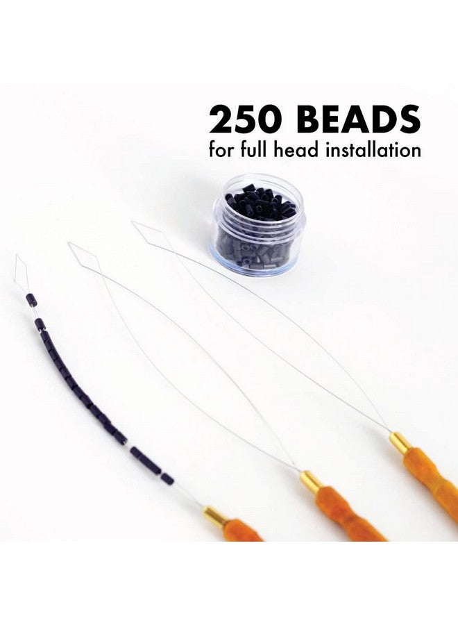 أيفرلونج أنابيب غير لامعة مبطنة بالسيليكون من Everlong Hair Professional مكونة من 4 طبقات من الخرز المطلي بحلقات صغيرة مصنوعة من بطانة من النحاس والسيليكون لوصلات شعر بشري ريمي من Itip (250 قطعة) (أسود) - Image 4