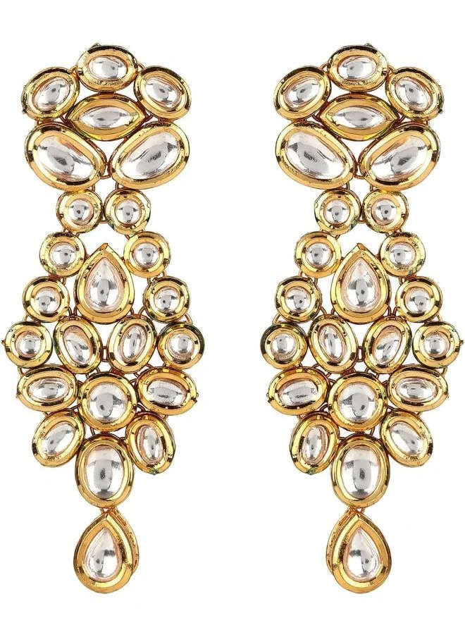 فويلا Kundan Gold Plated Brass Earrings