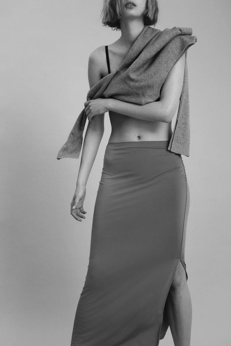 H&M Draped midi skirt