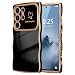 LCHULLE for Samsung Galaxy S25 Ultra Case for Women Girls Cute Wave Frame Curly Shape with Love Heart Raised Camera Protection Cover Luxury Plating Shockproof Phone Case for Galaxy S25 Ultra 5GBlack - Image 2