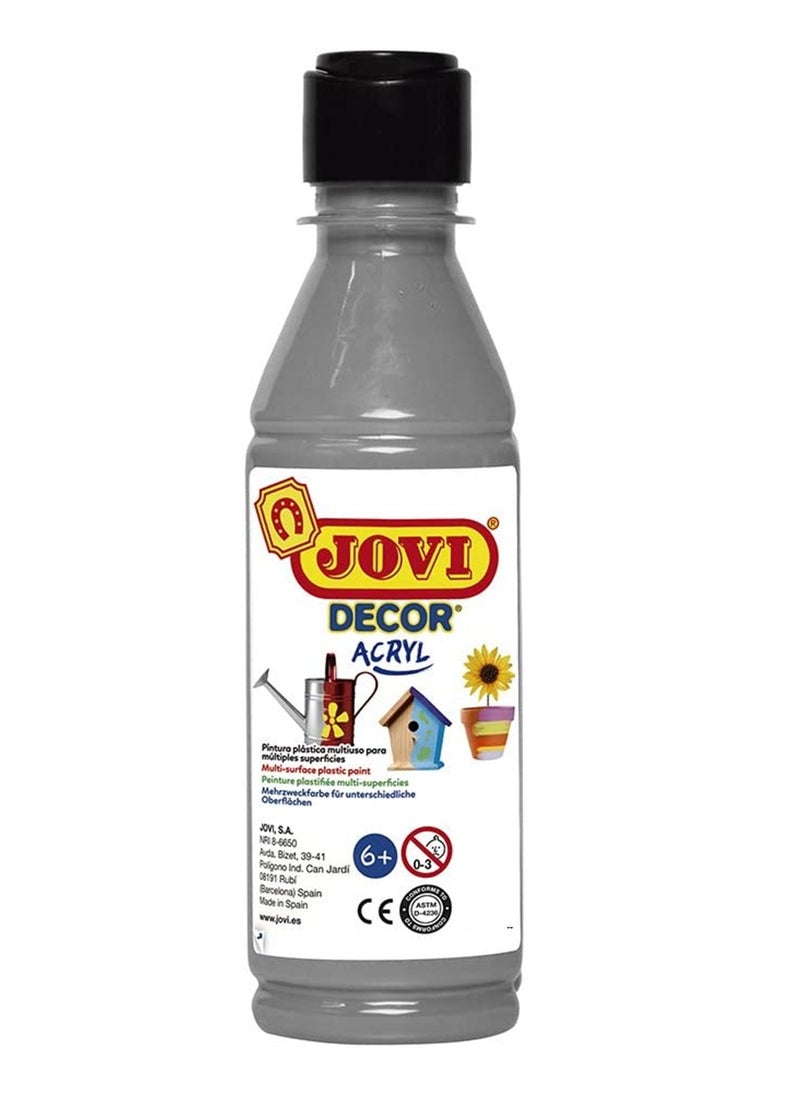 JOVI - 250ml Decor Acrylic Paint Bottle Silver Colour - Image 1