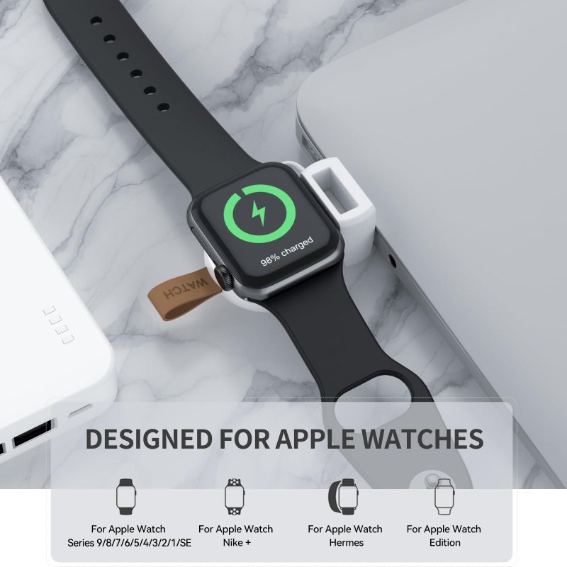 NEWDERY Wireless Charger for Apple Watch, Magnetic iWatch Charger, Portable iPhone iWatch Charger with Light Weight Fast Charging for Apple Watch Series 11/10/9/8/7/6/5/4/3/2/SE/Ultra 2 - Image 2