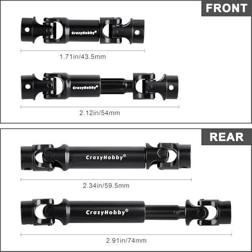 CrazyHobby 2PCS RC Drive Shafts Front Rear Centre Shaft Heavy Duty Steel for TRX4M 118 RC Crawler Upgrades Black - Image 5