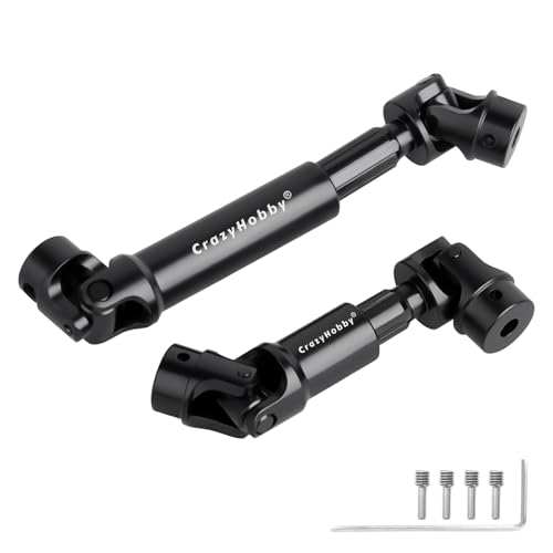 CrazyHobby 2PCS RC Drive Shafts Front Rear Centre Shaft Heavy Duty Steel for TRX4M 118 RC Crawler Upgrades Black - Image 1