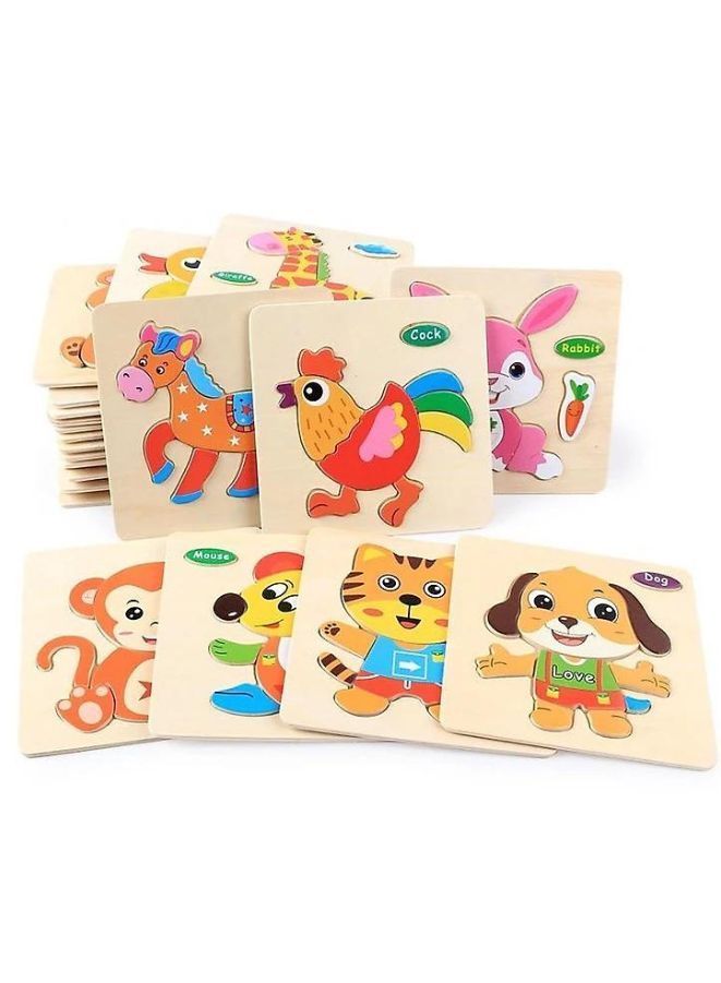 Wooden Puzzles for Kids Boys and Girls Animals Set Elephant - Image 2