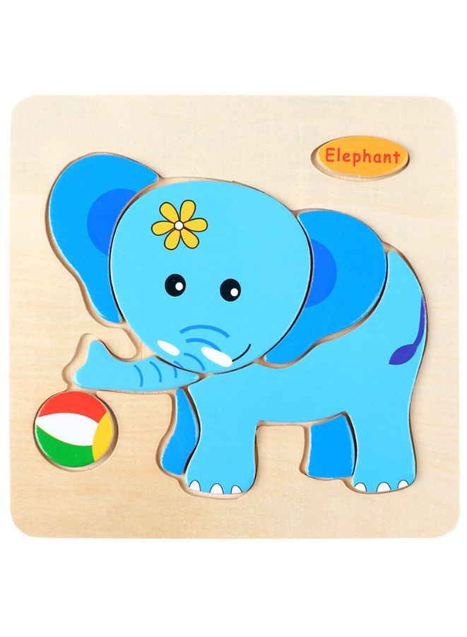 Wooden Puzzles for Kids Boys and Girls Animals Set Elephant - Image 1