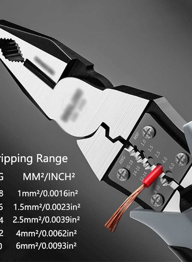 GGOOT Multifunctional Electrician Pliers,Multifunctional Universal Diagonal Pliers Needle Nose Pliers Hardware Tools Universal Wire Cutters Electrician (Color : Needle Plier 9 Inch) - Image 5