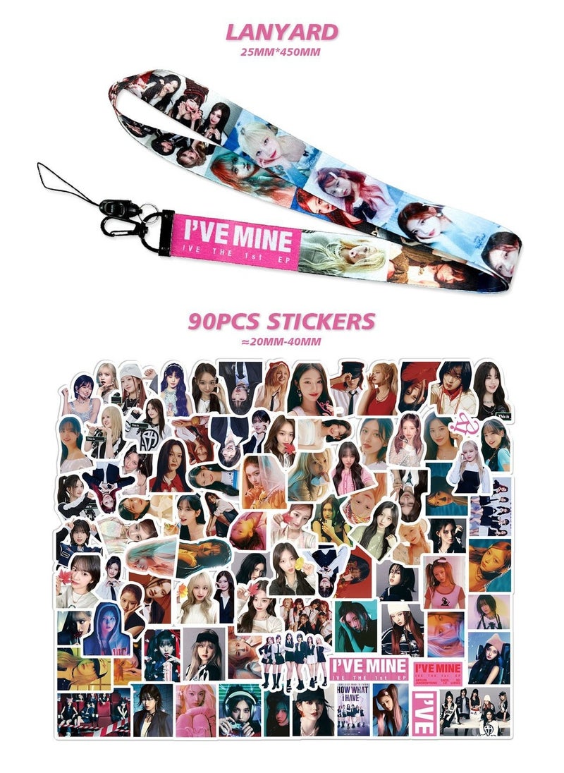 EHOME IVE Album I'VE MINE Gift Box With Lomo Cards, Acrylic Stand, Hand Account Tape, Keychain, Lanyard, Stickers, Photo Card  - Image 5