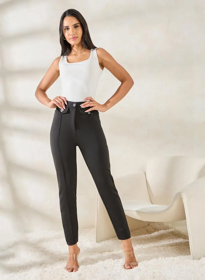ستايلي Ankle Length Slim Fit Trouser with Flap Detail