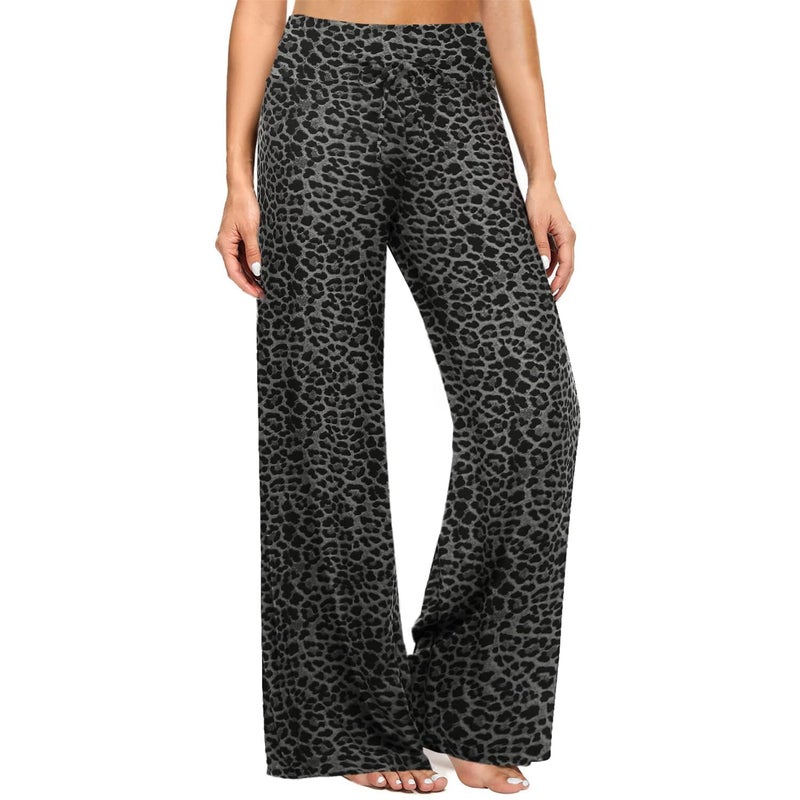 ZOOSIXX Soft Black Pajama Pants for Women, Wide Leg Comfy Casual Lounge Yoga Capri Pants 22'' / 30'' - Image 1
