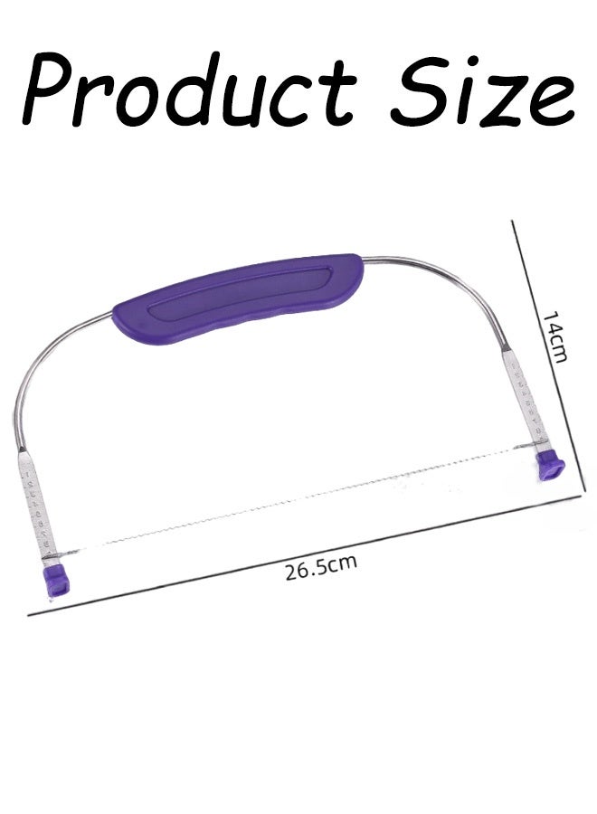 Adjustable Stainless Steel Wire Cake Leveler with Handle and Scale DIY Baking Tool for Kitchen Layer Cakes Wedding Cakes Birthday Desserts Ramadan Eid Treats Home Baking Professional Pastry Making, Purple - Image 4