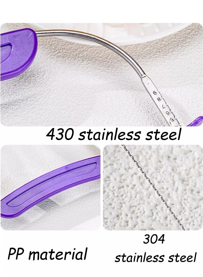 Adjustable Stainless Steel Wire Cake Leveler with Handle and Scale DIY Baking Tool for Kitchen Layer Cakes Wedding Cakes Birthday Desserts Ramadan Eid Treats Home Baking Professional Pastry Making, Purple - Image 3