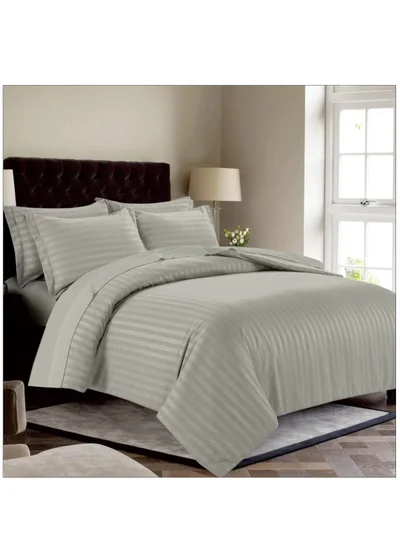 Donetella 7-Piece Damask Stripes Hotel Style Comforter Microfiber ,Removable Insert ,King 260 x 240 Cms ,Ansonia