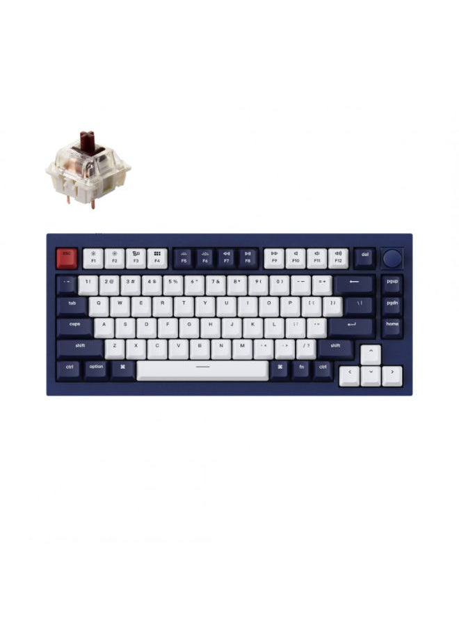 Keychron - Q1-O3 QMK Gateron G-PRO Switch لوحة مفاتيح ميكانيكية RGB ومقبض ومفتاح بني وقابل للتبديل السريع حسب الطلب - Image 1