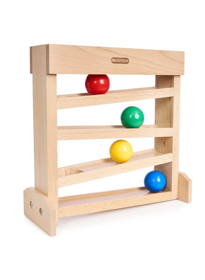 Moriteck Montessori Ball Drop Toy, Wooden Tracker, Early Developmental Pound A Toys For Toddlers 1-3 Year Old, Run Toys, Boys Girls Baby Birthday Gift - Image 1