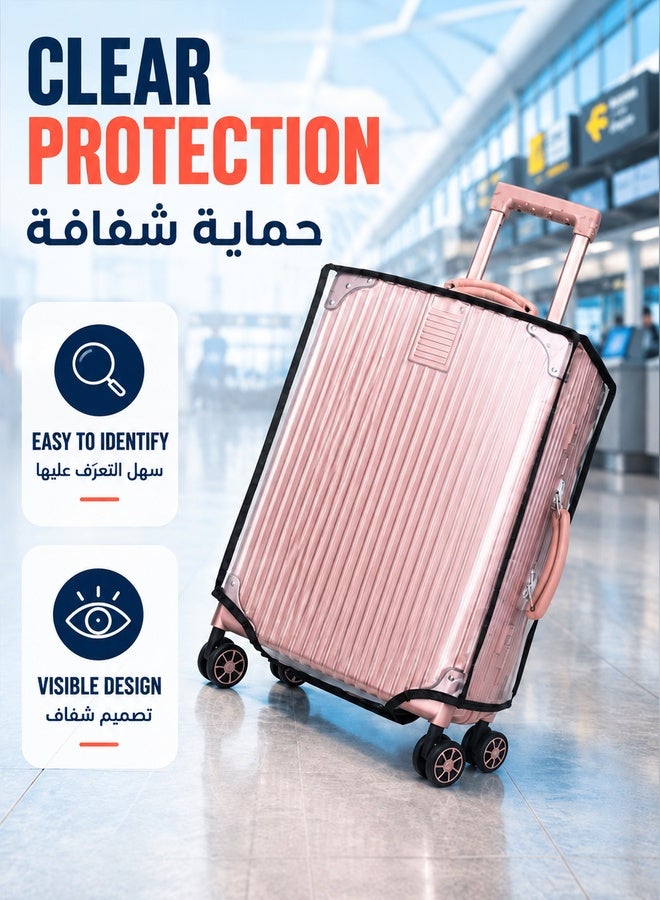 XiuWoo Clear PVC Suitcase Cover, Waterproof Suitcase Cover Protector Luggage Protector Case Covers for Suitcases Travel Luggage - Image 2