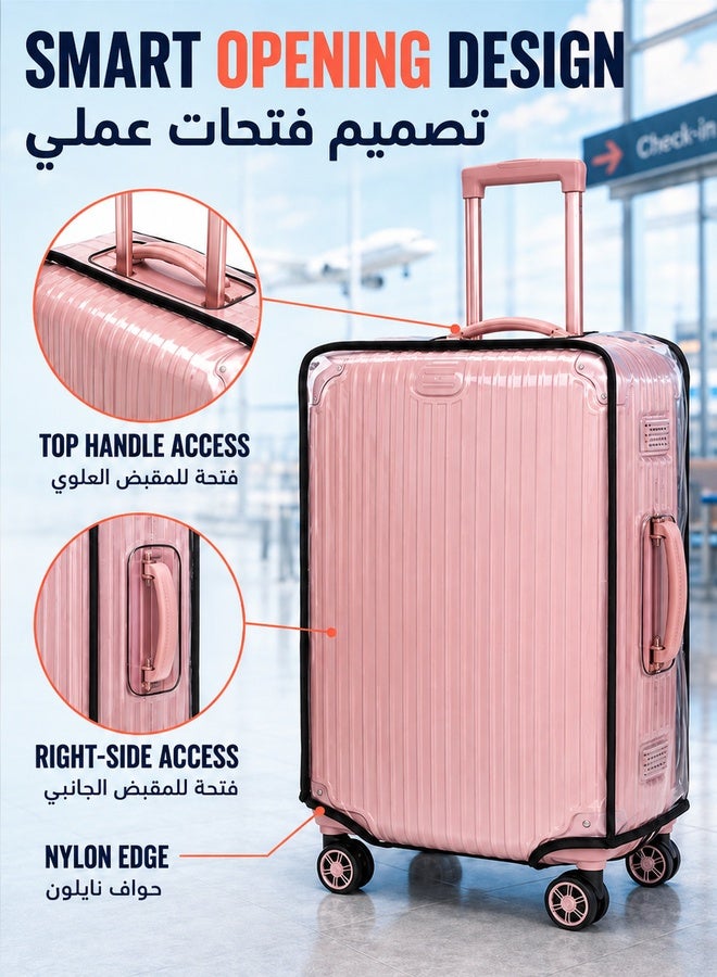 XiuWoo Clear PVC Suitcase Cover, Waterproof Suitcase Cover Protector Luggage Protector Case Covers for Suitcases Travel Luggage - Image 3