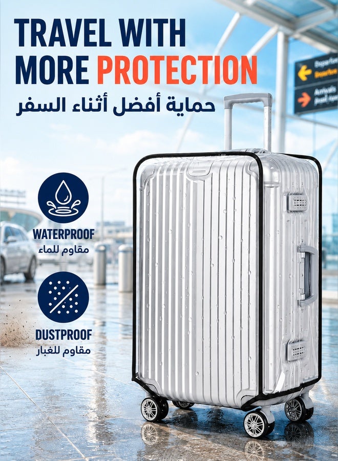 XiuWoo Clear PVC Suitcase Cover, Waterproof Suitcase Cover Protector Luggage Protector Case Covers for Suitcases Travel Luggage - Image 5