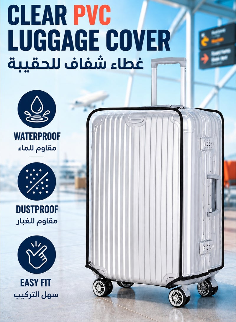 XiuWoo Clear PVC Suitcase Cover, Waterproof Suitcase Cover Protector Luggage Protector Case Covers for Suitcases Travel Luggage - Image 1