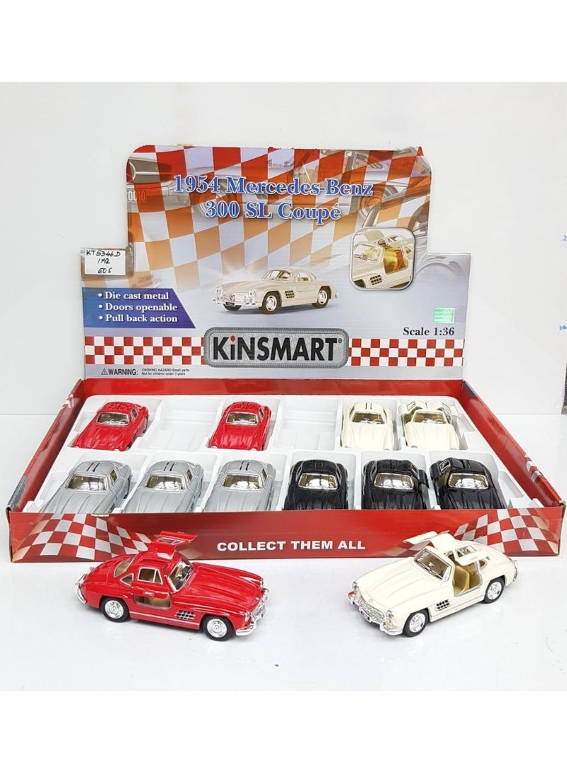 Kinsmart 1:36 Scale -1954 Mercedes-Benz 300 SL Coupé Die-Cast Car,Pull-Back Action-Red - Image 3