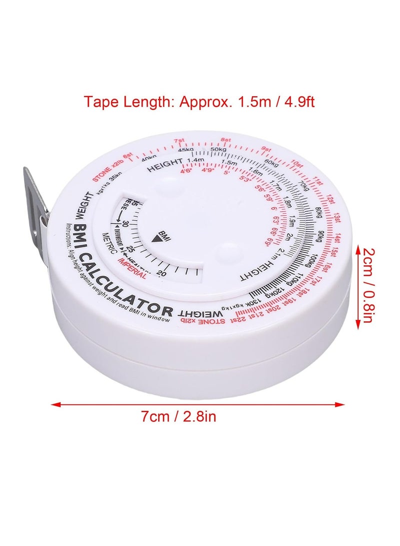 Waist Circumference Tape Measure BMI Wheel Calculator 1.5M Colorful Retractable Measuring Tape for Body Measurement - Image 2