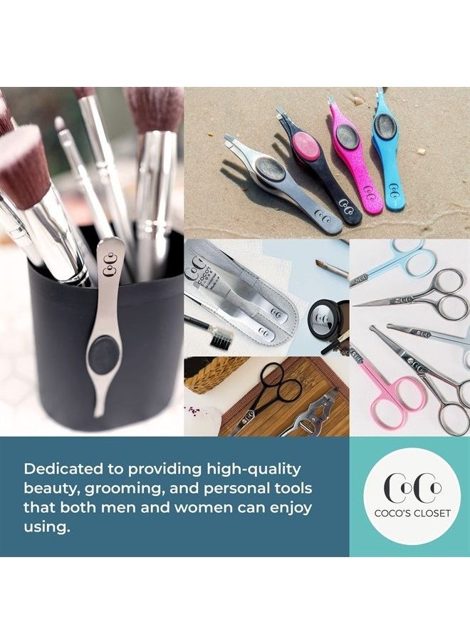 Coco's Closet - Small Hair Cutting Scissors For Men Women with Sharp Blades, Stainless Steel Mini Beauty Scissor, Use for Grooming Eyebrows, Trimming Facial and Nose Hair, Mustache, Fingernails, Beard - Image 1