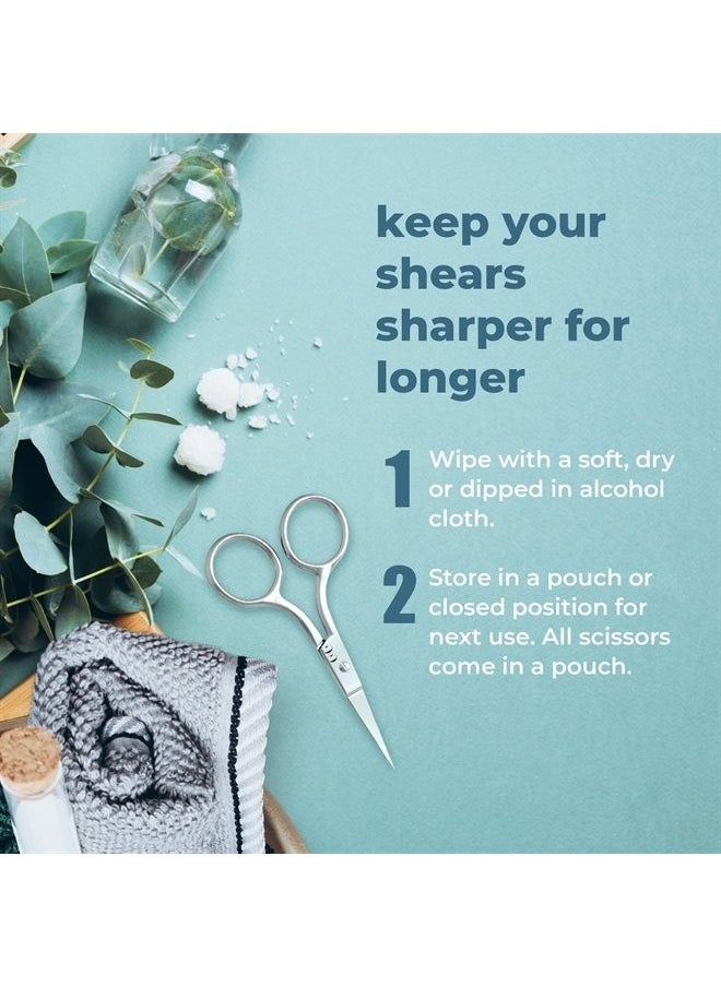Coco's Closet - Small Hair Cutting Scissors For Men Women with Sharp Blades, Stainless Steel Mini Beauty Scissor, Use for Grooming Eyebrows, Trimming Facial and Nose Hair, Mustache, Fingernails, Beard - Image 1