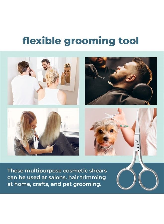 Coco's Closet - Small Hair Cutting Scissors For Men Women with Sharp Blades, Stainless Steel Mini Beauty Scissor, Use for Grooming Eyebrows, Trimming Facial and Nose Hair, Mustache, Fingernails, Beard - Image 1