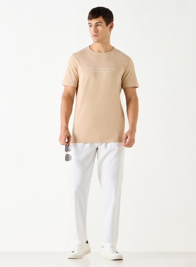 ايكونيك تيشيرت بياقة ضيقة وأكمام قصيرة وطبعات شعار من آيكونيك - Image 2