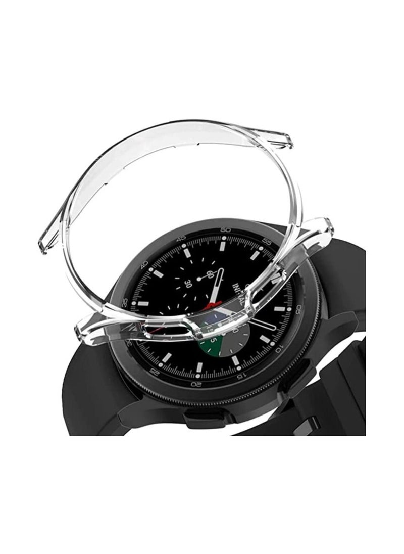 Generic Case Protector Compatible with Samsung Galaxy Watch 4 Classic 46 mm, TPU half Case Frame (Clear  - Image 1