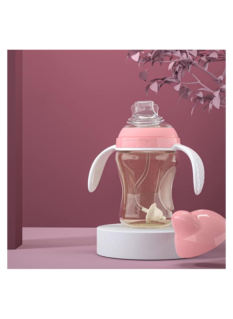 SYOSI أكواب الشرب للأطفال بعمر 6 أشهر فما فوق، كوب بقشة مرجحة مضادة للتسرب 360 درجة، 210 مل، مع مقبض، زجاجة مياه ذات فوهة ناعمة، كوب شرب للأطفال الأولاد والبنات، خالٍ من مادة BPA، مناسب للرياضات المدرسية في الهواء الطلق (أخضر)