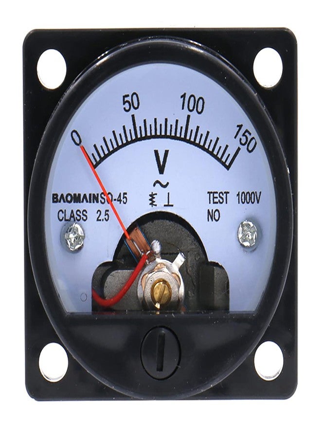 Baomain Analog Dial Panel Meter Voltmeter Gauge SO-45 AC 0-150V Round Black - Image 1